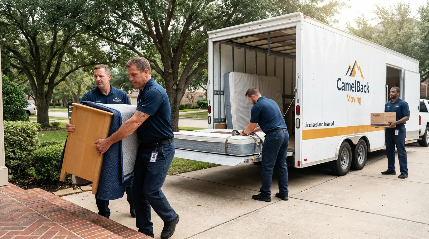 Crew loading residential truck for cross-state move from New Albany, MS