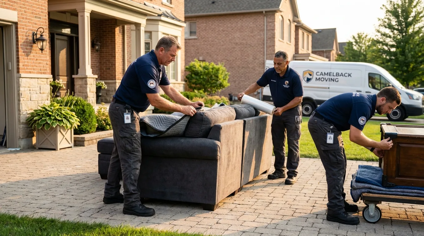 Large estate moving crew wrapping furniture in New Albany, MS