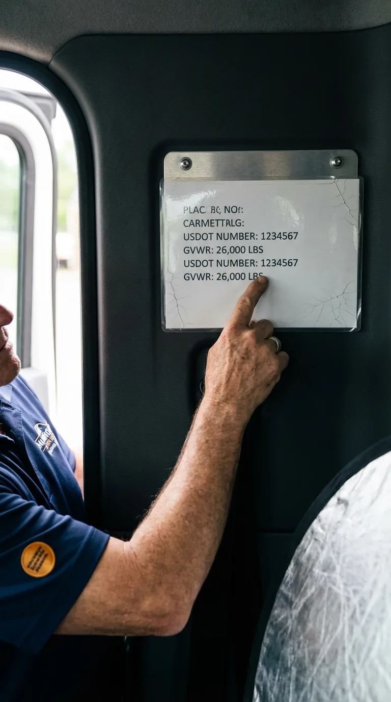 USDOT licensing placard verification in New Albany